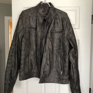 Grey leather jacket